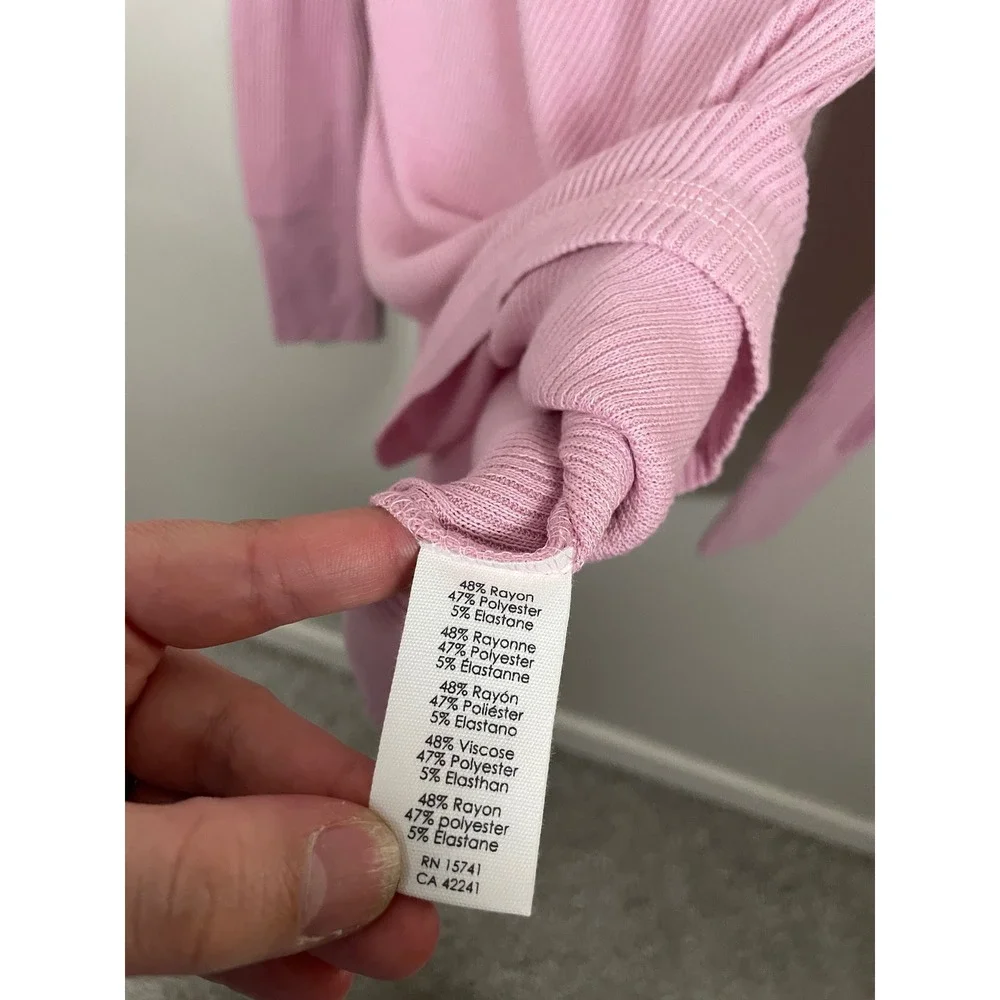NWT P.J.‎ Salvage Textured Essential Long Sleeve Top in Lilac Rose Size Large